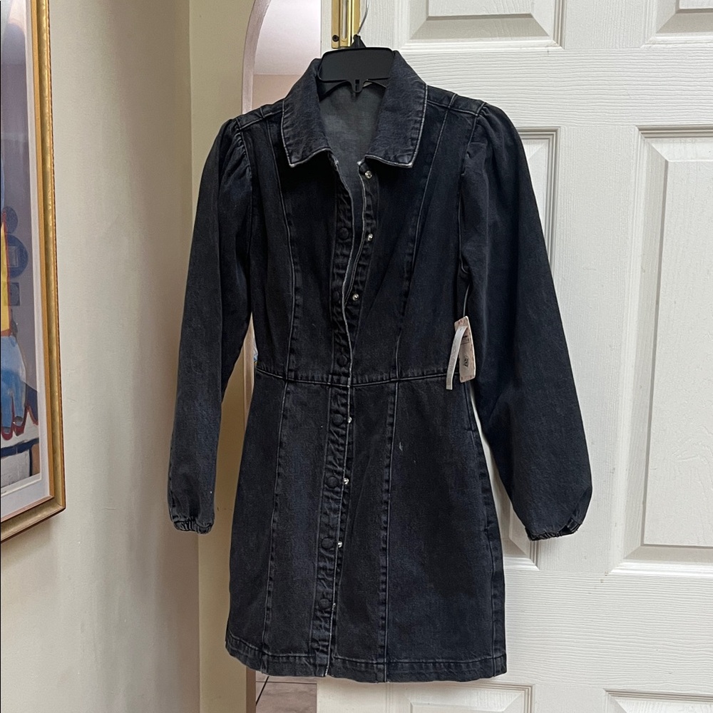 Free People Black Long Sleeve Dress